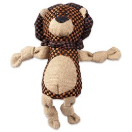 Bone Dry Squeaky Burlap Lion Pet Toy