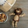 Bone Dry Squeaky Burlap Lion Pet Toy