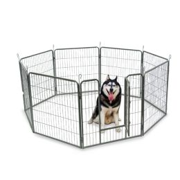 32" Dog Pet Playpen Heavy Duty Metal Exercise Fence Hammigrid 8 Panel