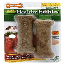 Nylabone Healthy Edibles All Natural Long Lasting Roast Beef Flavor Chew Treats 2 Count; Roast Beef; 1ea-XS-Petite