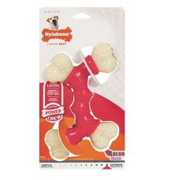 Nylabone Double Bone Power Chew LongLasting Dog Toy Bacon; 1ea-XL-Souper 1 ct