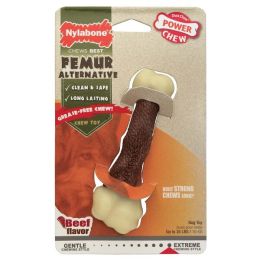 Nylabone Femur Bone Rawhide Alternative Power Chew Durable Dog Toy Femur; Beef; 1ea-Medium-Wolf 1 ct