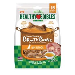 Nylabone Healthy Edibles Broth Bone All Natural Dog Treats Made With Real Bone Broth 16 count; 1ea-Regular Up To 25 Ibs.