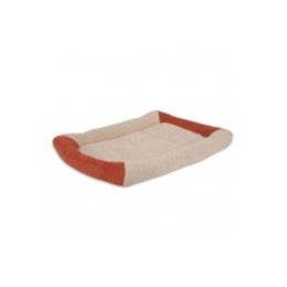 Aspen Self Warming Bolster Dog Mat Barn Red; Cream 23.5 Inches X 16.5 Inches