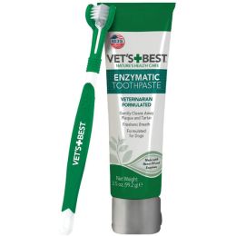 Vets Best Dental Care Kit with Toothbrush and Gel for Dogs Toothpaste: 3.5 oz