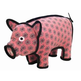 Tuffy Barn Yard Series Dog Toy Pig Pink Floral