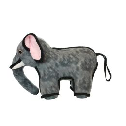 Tuffy Zoo Durable Elephant Plush Dog Toy Gray 8 in Regular