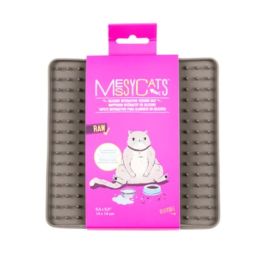 Messy Mutts Cat Silicone Interactive Feeding Mat Grey