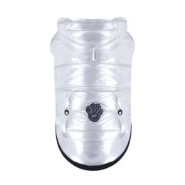 Canada Pooch Dog Puffer Vest Shiny Silver 22