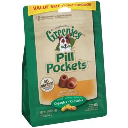 Greenies Pill Pockets Dog Treats Chicken Flavor Capsule 60 Count 15.8 oz