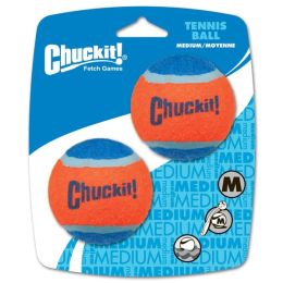 Chuckit! Tennis Ball Dog Toy Shrink Sleeve Blue; Orange Medium 2 Pack