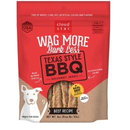 Wag More Bark Less Dog Jerky Grain Free Texas-Style BBQ 10oz.