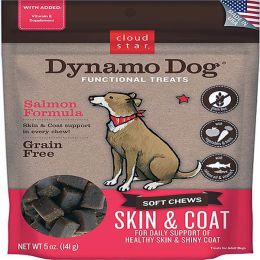 Cloud Star Dynamo Dog Skin and Coat Soft Chews Salmon Formula Dog Treats; 14-Oz. Bag