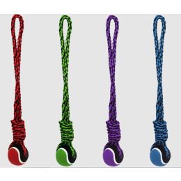 Nuts for Knots Rope Tug w/ Tennis Ball (Assorted Colors) Size: 20"