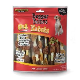 Savory Prime Beggar Bone 5 in 1 Kabobs Dog Treats 12 oz 18 Pack