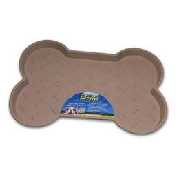 Loving Pets Spill-Proof Bone Shaped Dog Mat Tan Large