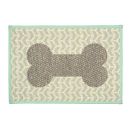 Loving Pets Bella Fashion Mats Geometric Bone Aqua 1ea