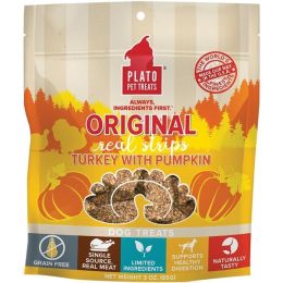 Plato Dog Strips Grain Free Turkey Pumpkin 6Oz