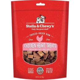 Stella and Chewys Dog Freeze-Dried Treat Chicken Hearts 11.5Oz