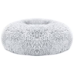 Pet Dog Bed Soft Warm Fleece Puppy Cat Bed Dog Cozy Nest Sofa Bed Cushion M Size (Color: Gray, size: M)