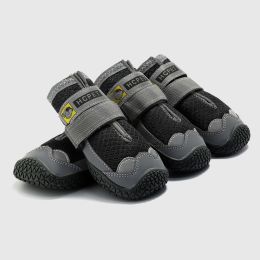 Pet Non-Skid Booties, Waterproof Socks Breathable Non-Slip with 3m Reflective Adjustable Strap Small to Large Size (4PCS/Set) Paw Protector (Color: black, size: XL)