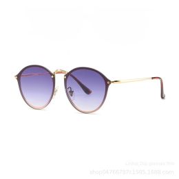 Fashion Trend Sunglasses Colorful Versatile Simple Sunglasses Cross border Cycling Network Red Glasses (colour: Gold frame gradually blue)