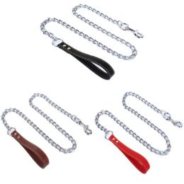 Dog Leash Dog Leash Dog Leash Anti-bite Chain Pet Product Dog Leash Metal Leash (Specification length * width: 3mm*180cm, Color: Red)