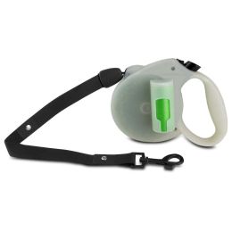 Pet Leash Retractable Leash With Green Pick-up Bags And Glow In The Dark (Type: Retractable Leash, Color: As Pic Show)