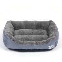 Washable Pet Dog Cat Bed Puppy Cushion House Pet Soft Warm Kennel Dog Mat Blanke (Color: Gray, size: S)