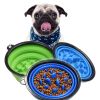 Portable Pet Feeder Travel Foldable Pet Dog Bowl Silicone Collapsible Slow 350ml/1000ml Feeding Bowl